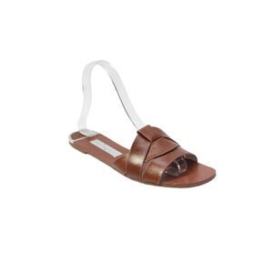 Zara Basic Women's Open Toe Strappy Slides Sandals Brown Size 37